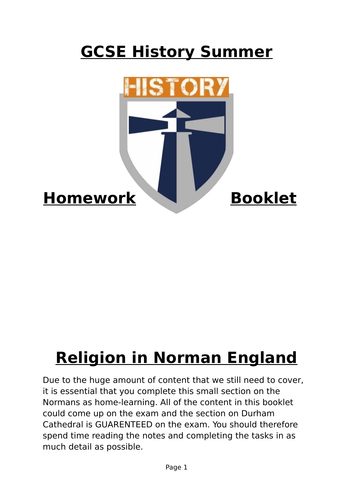 Norman Church Activity Booklet