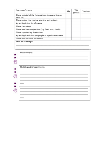 Explanation Text Success Criteria