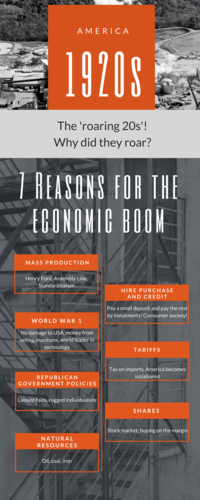 1920s America Economic Boom Revision Infographic Poster | Teaching ...