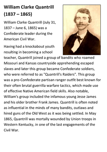 William Clarke Quantrill Handout