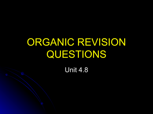 Organic synthesis revision quiz