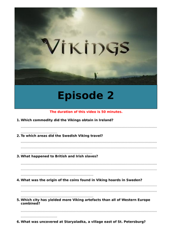 BBC Viking documentary worksheet