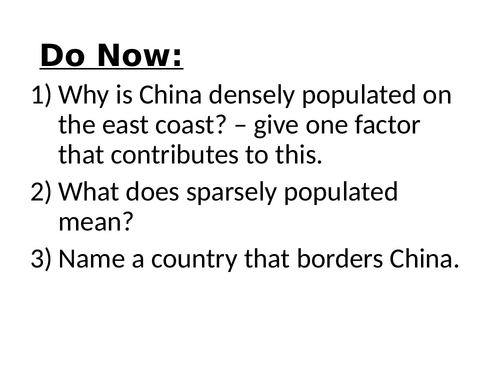 China Lesson 4 - One Child Policy
