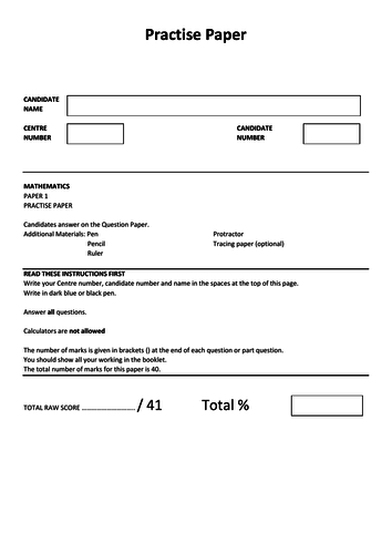 Practise Paper 1 Cambridge Primary Checkpoint Teaching Resources