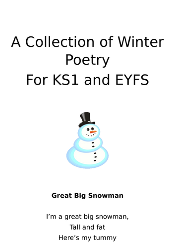 A Collection of Winter Poetry suitable for EYFS and KS1