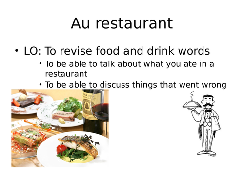 French: talking about problems in the restaurant and food and drink you had