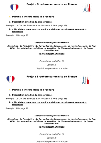 Créer une brochure sur un site en France