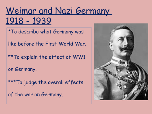 Impact of WW1 on Germany.