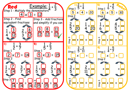 Adding And Subtracting Fractions Scaffolded Differentiated Rage Sheet | Teaching Resources