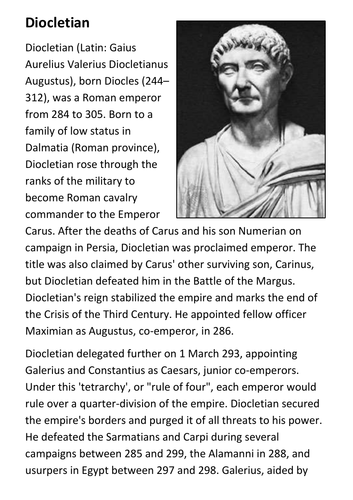 Diocletian Handout