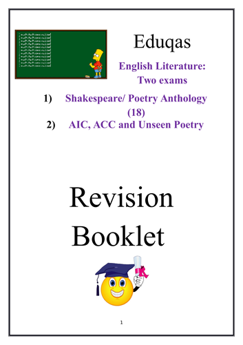 English Literature Revision Booklet Eduqas Macbeth, Poetry, An Inspector, A Christmas Carol