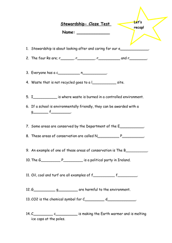 Stewardship Cloze Test (CSPE)