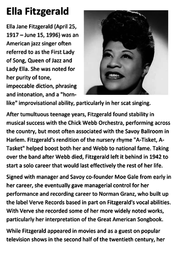 Ella Fitzgerald Handout