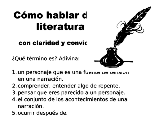 Vocabulario literario for Spanish A2 literature module