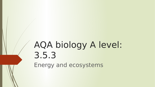 AQA A level biology energy transfer