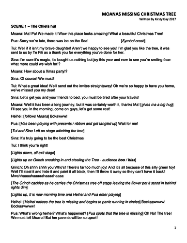 Moanas Missing Christmas Tree Pantomime Script for 6-12 year olds ...