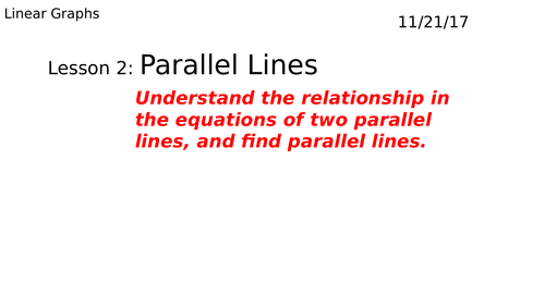 AQA GCSE Higher+ Unit: Linear Graphs