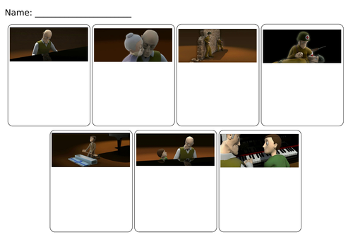 Sequencing/Storyboard for 'The Piano' Literacy link, story mountain.