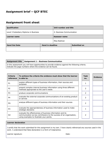 btec business unit 4 assignment 3