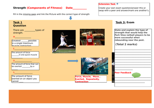 aqa-gcse-pe-the-4-types-of-strength-work-sheet-component-of-fitness