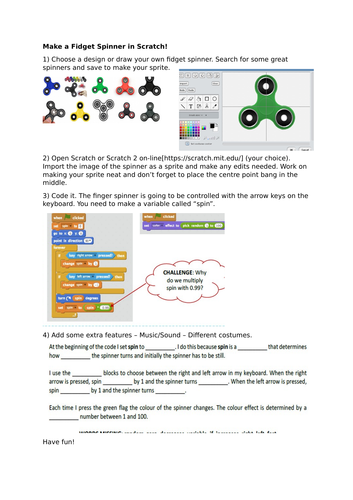 Make a Fidget Spinner in Scratch!