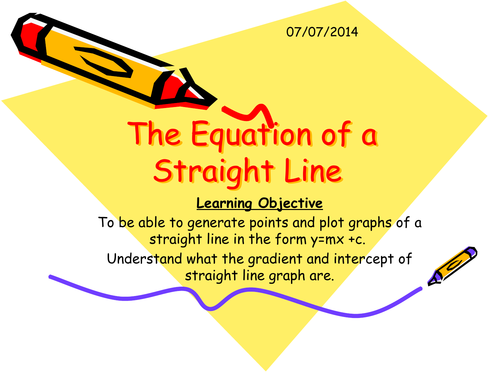 Straight Line Graphs