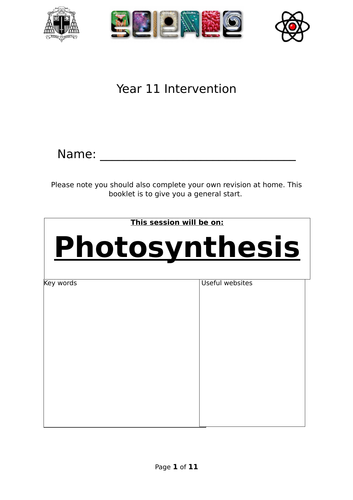 Photosynthesis revision session
