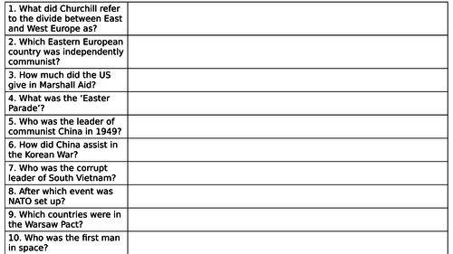 AQA 8145 - Conflict and Tension: Cold War - The Arms Race