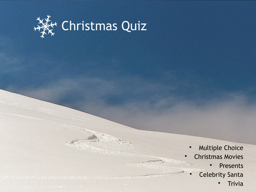 Fun Christmas Quiz - ideal for the end of term (at Christmas time obviously).