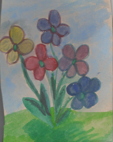 An interesting painting with flowers