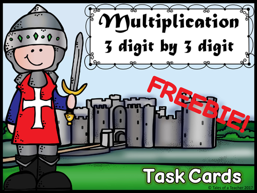 Multiplication 3 digit by 3 digit Task Cards