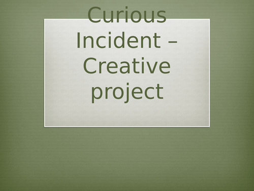 Curious Incident of the Dog in the Nighttime - Creative project