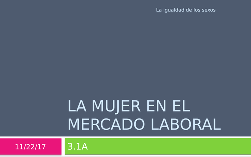 La igualdad de los sexos