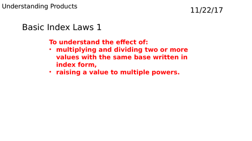 Basic Index Laws