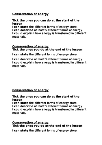 Conservation of energy