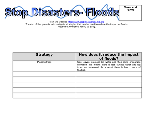 Stop Disasters- Flooding