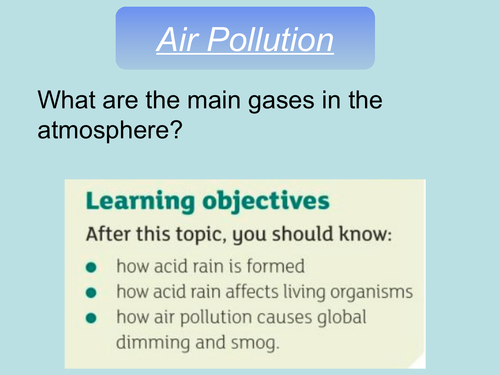 AQA GCSE biology air pollution (ecology unit) complete lesson