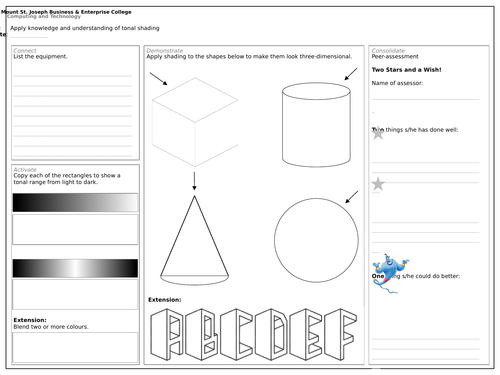 Year 7 Baseline - Shading & Rendering Techniques/cover lesson