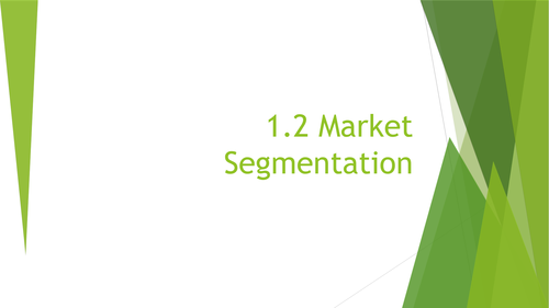 1.2 Market Segmentation