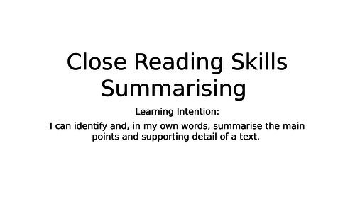 Reading for UAE/Close Reading Understanding Skills