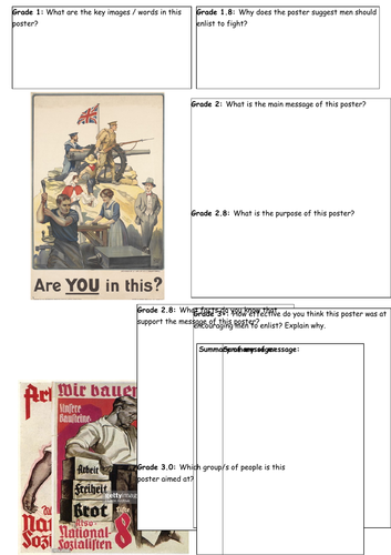 WW1 Recruitment - Full lesson with stretch and challenge activities.