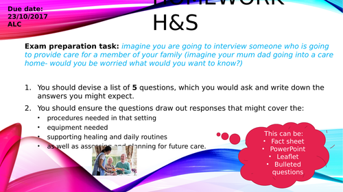 A2: The responsibility of people who work in H&S Care