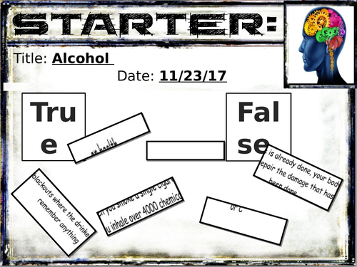 PHSE Alcohol x 2 Lessons
