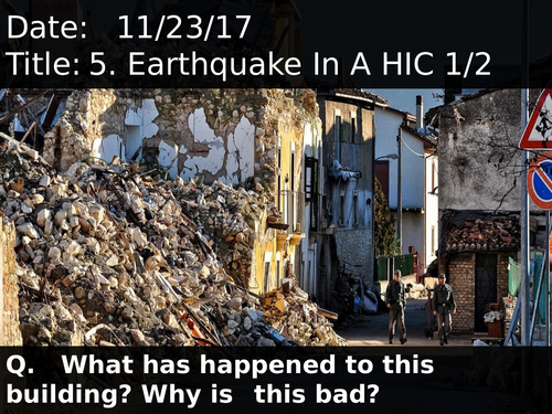 5. Earthquake In A HIC 1/2 (Effects)