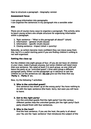 Biography - How to structure a biography paragraph - Anne Frank - Paragraph party