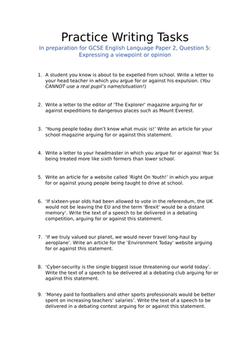 GCSE English Language Paper 2 (AQA New Specification ...