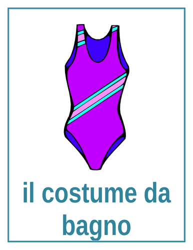 Vestiti (Clothing in Italian) Posters