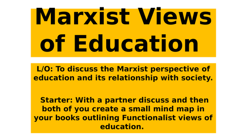 Marxist view of education