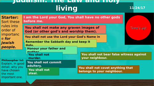 Judaism the Law, Sabbath and Food - dietary laws