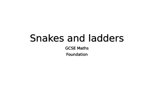 Maths - Snakes and ladders revision